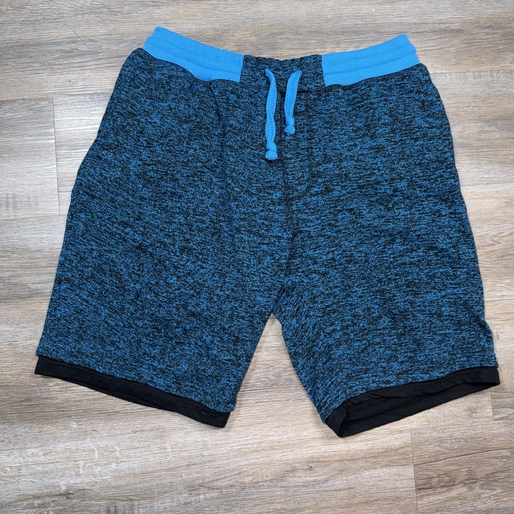 Southpole Shorts Mens Large Authentic Collection Black Aqua Gym Workout Y2K